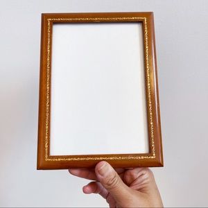 Vtg Wood Gold Floral Etched Classic Frame 5.5x7.5